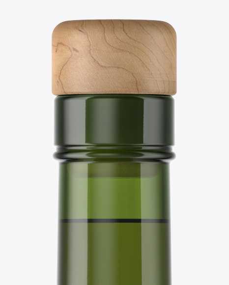 Green Glass Olive Oil Bottle Mockup