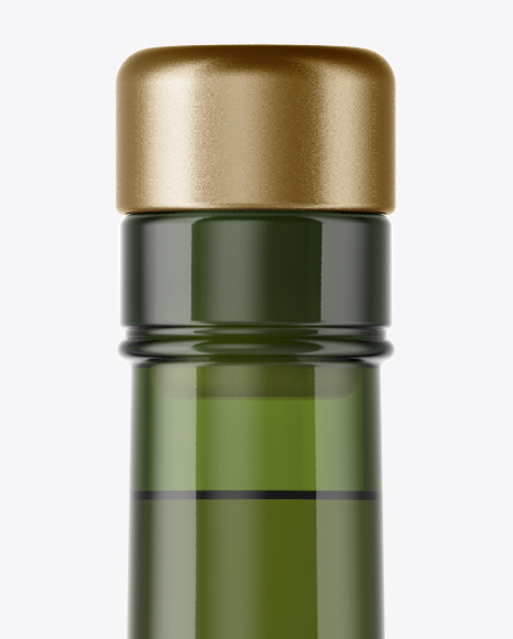 Green Glass Olive Oil Bottle Mockup