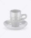 Glossy Cup and Saucer Mockup (High-Angle Shot)