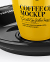 Glossy Cup and Saucer Mockup (High-Angle Shot)