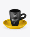 Matte Cup and Saucer Mockup (High-Angle Shot)