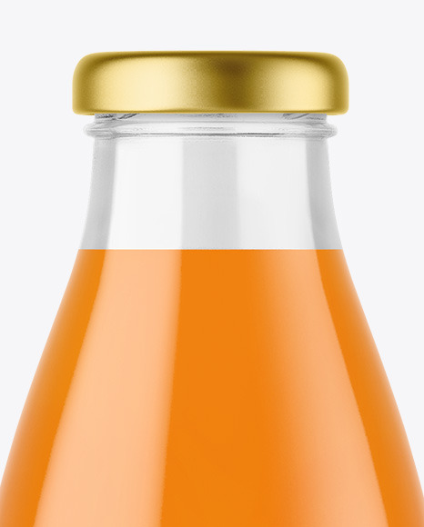 Clear Glass Bottle with Carrot Juice Mockup