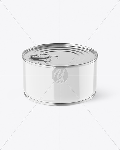 Glossy Tin Can With Pull Tab Mockup