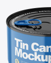 Glossy Tin Can With Pull Tab Mockup