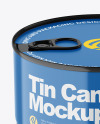 Glossy Tin Can With Pull Tab Mockup