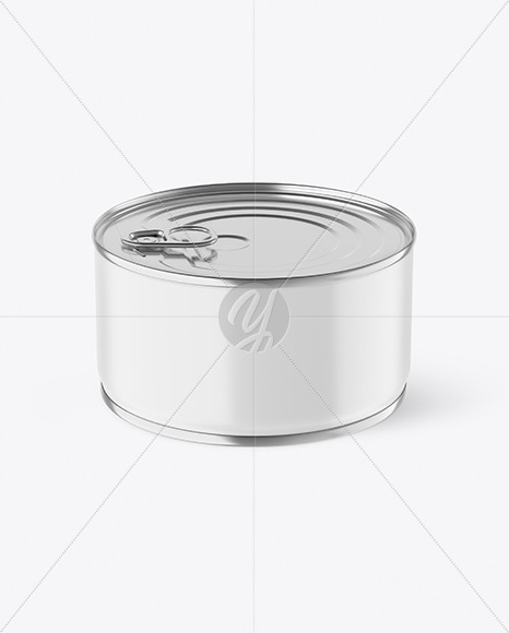 Matte Tin Can With Pull Tab Mockup