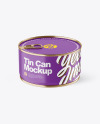 Matte Tin Can With Pull Tab Mockup