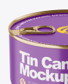 Matte Tin Can With Pull Tab Mockup
