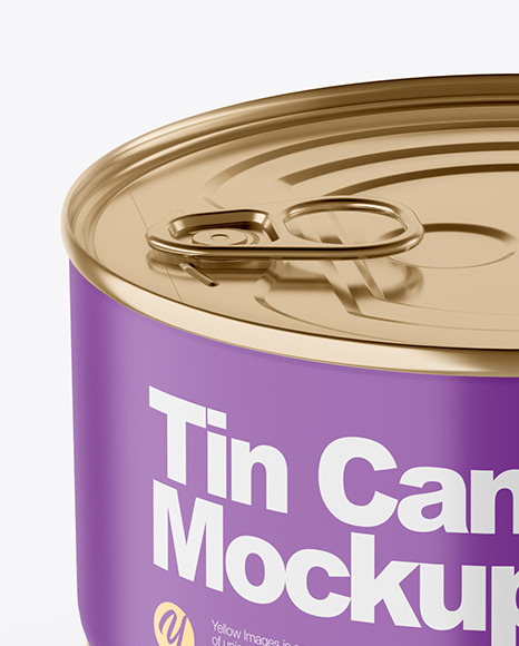 Matte Tin Can With Pull Tab Mockup