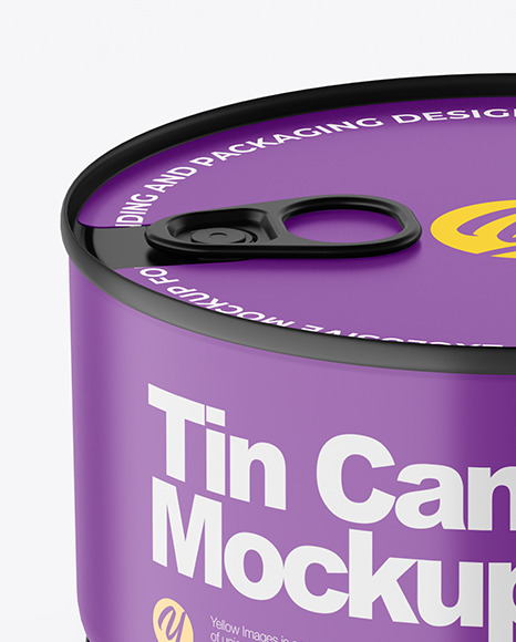 Matte Tin Can With Pull Tab Mockup