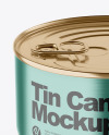 Metallic Tin Can With Pull Tab Mockup