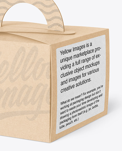 Kraft Paper Box w/ Handle Mockup