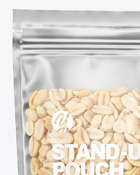 Frosted Plastic Pouch w/ Peanuts Mockup