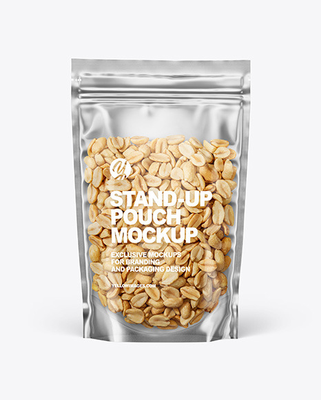 Clear Plastic Pouch w/ Peanuts Mockup