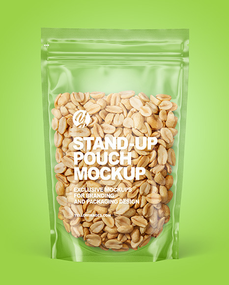 Clear Plastic Pouch w/ Peanuts Mockup