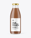 Clear Glass Bottle with Chocolate Milk Mockup