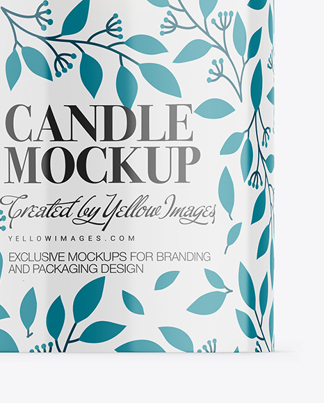 Glossy Candle W/ Glossy Box Mockup