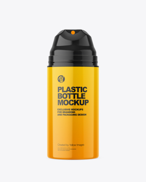 Glossy Plastic Bottle w/ Pump Mockup