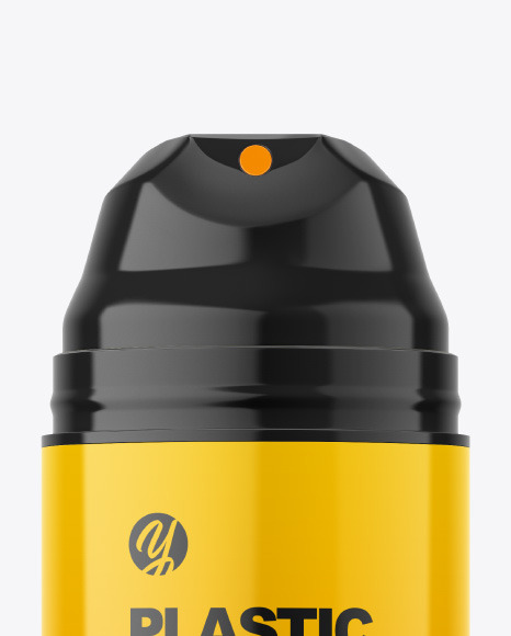 Glossy Plastic Bottle w/ Pump Mockup