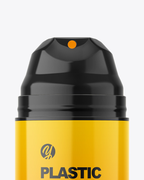 Glossy Plastic Bottle w/ Pump Mockup Glossy Plastic Bottle w/ Pump Mockup