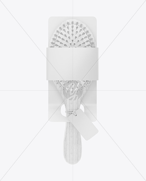 Wooden Hairbrush with Boar and Nylon Bristle Mockup