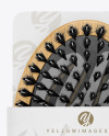 Wooden Hairbrush with Boar and Nylon Bristle Mockup