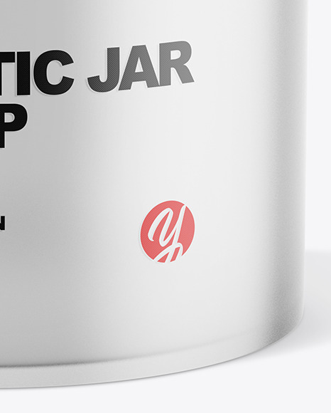 Frosted Glass Cosmetic Jar with Wood Cap Mockup