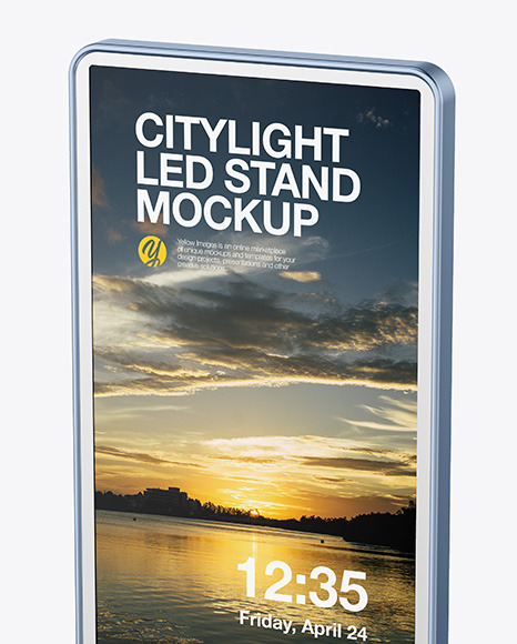 LED Citylight Metallic Stand Mockup