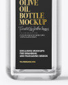 Empty Transparent Clear Glass Bottle Mockup - Front View