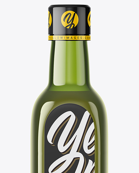 Green Glass Olive Oil Bottle Mockup