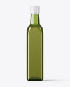 Green Glass Olive Oil Bottle Mockup