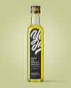 Clear Glass Bottle with Olive Oil Mockup