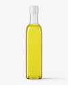 Clear Glass Bottle with Olive Oil Mockup