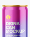 150ml Glossy Metallic Drink Can Mockup