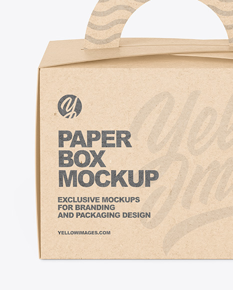 Kraft Paper Box w/ Handle Mockup