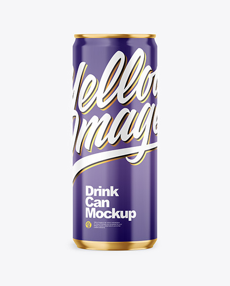 330ml Metallic Drink Can w/ Glossy Finish Mockup