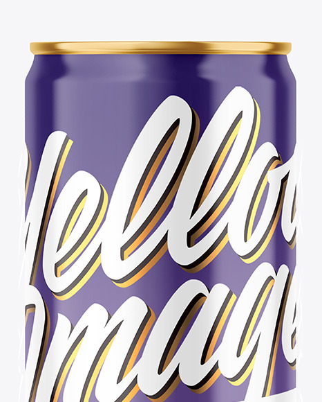 330ml Metallic Drink Can w/ Glossy Finish Mockup