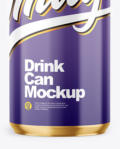 330ml Metallic Drink Can w/ Glossy Finish Mockup