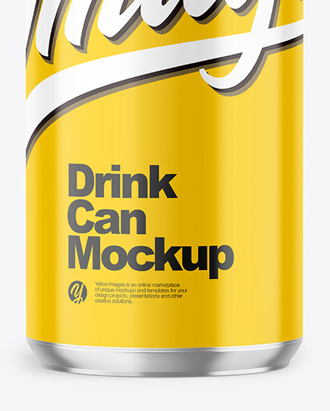 330ml Metallic Drink Can w/ Glossy Finish Mockup