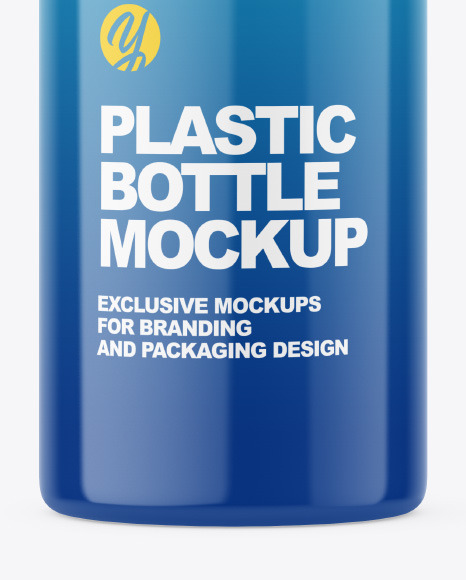 Glossy Plastic Bottle w/ Pump Mockup