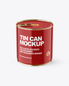 Glossy Tin Can With Pull Tab Mockup