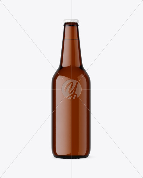 Amber Glass Beer Bottle Mockup