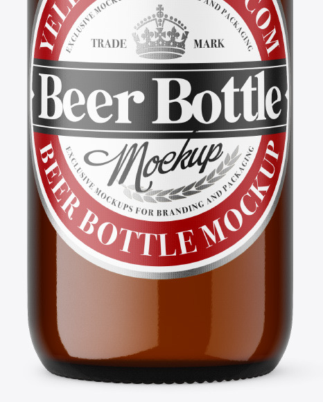 Amber Glass Beer Bottle Mockup