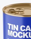 Matte Tin Can With Pull Tab Mockup