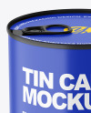 Matte Tin Can With Pull Tab Mockup