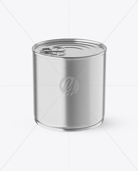 Metallic Tin Can With Pull Tab Mockup