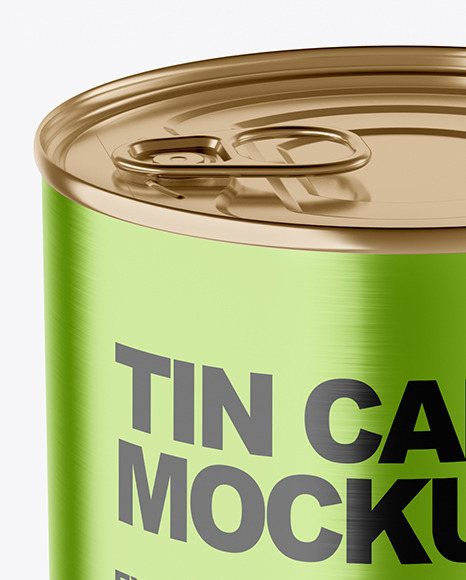 Metallic Tin Can With Pull Tab Mockup