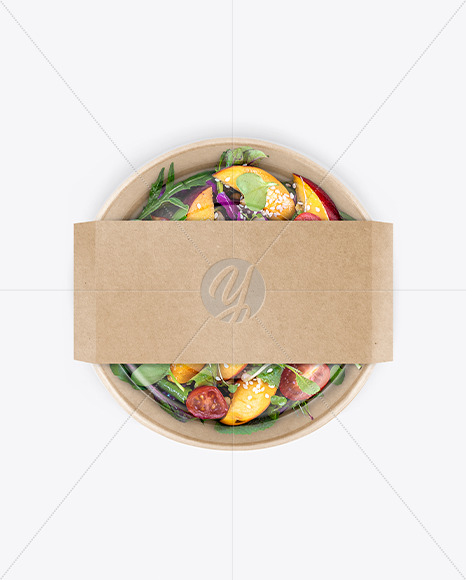 Paper Bowl With Vegan Salad Mockup