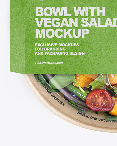 Paper Bowl With Vegan Salad Mockup