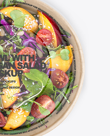 Paper Bowl With Vegan Salad Mockup